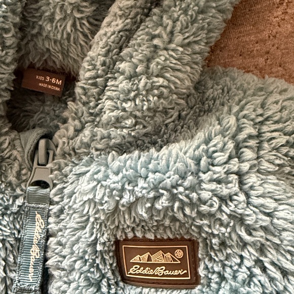 Eddie Bauer Plush Blue Baby Jacket size 3-6 months - Picture 2 of 4